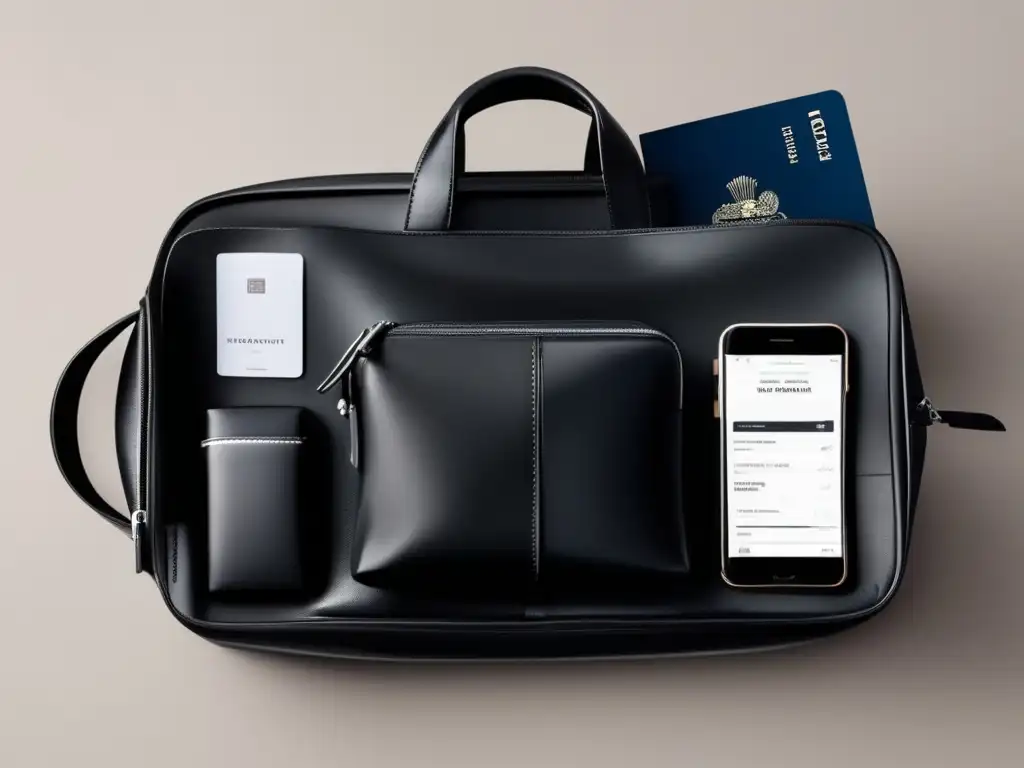 Preparación médica para viajes seguros Preparativos viaje médico seguros - Esencia de organización y sofisticación en imagen de elementos esenciales para el viajero moderno