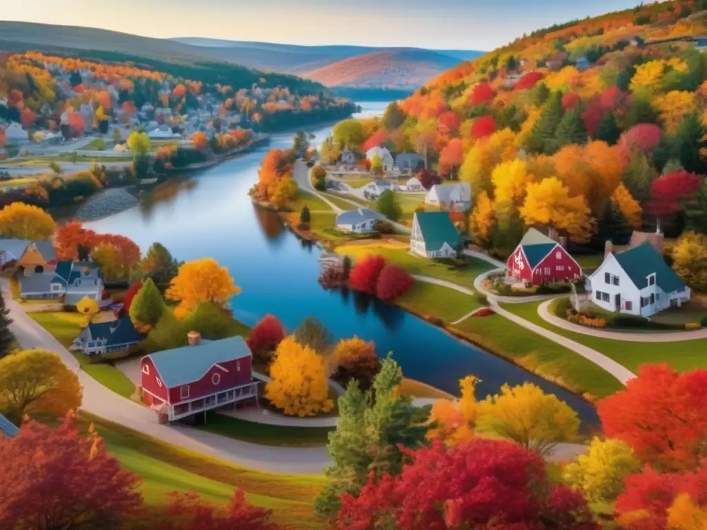 Encantador pueblo otoñal en América del Norte Festivales de otoño en América para viajeros maduros