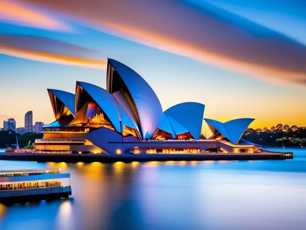 Puesta de sol en la Ópera de Sydney, vista espectacular Consejos de seguridad para seniors en Oceanía