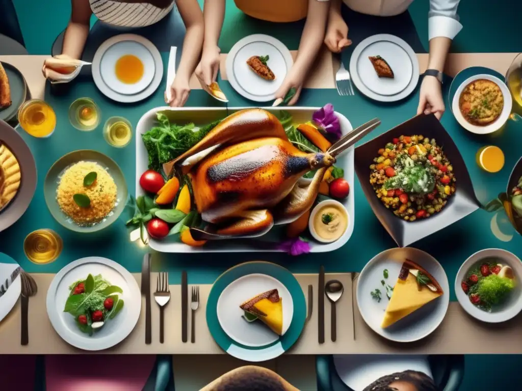 Escena de restaurante moderno con comida sin gluten y ambiente acogedor Escena moderna de un restaurante con comensales disfrutando de una comida sin gluten y un servicio atento - Consejos para viajar sin gluten