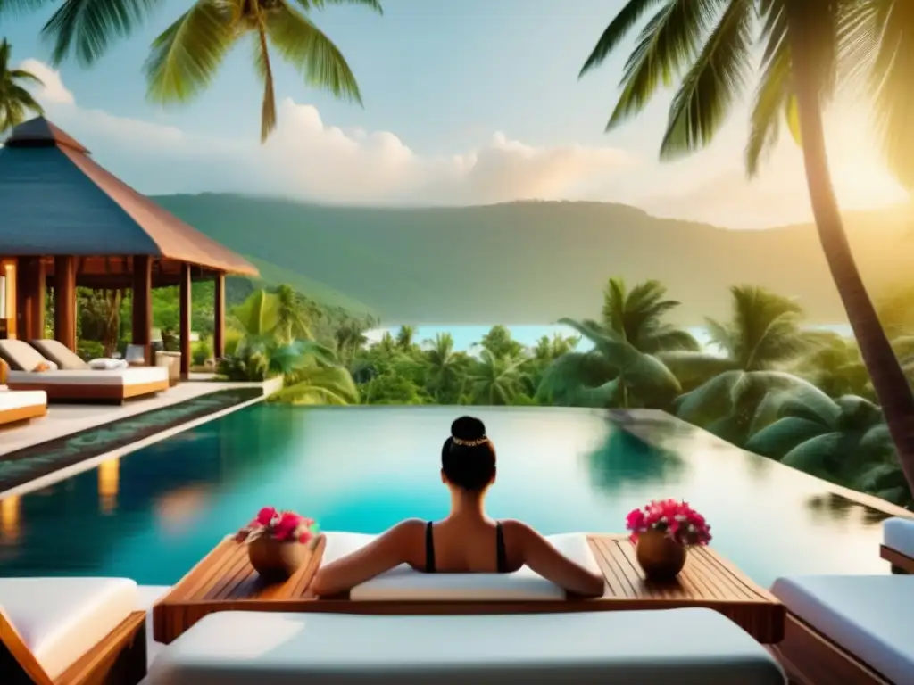 Ofertas de viajes para mayores en un lujoso spa rodeado de naturaleza, con piscina infinita y vistas panorámicas