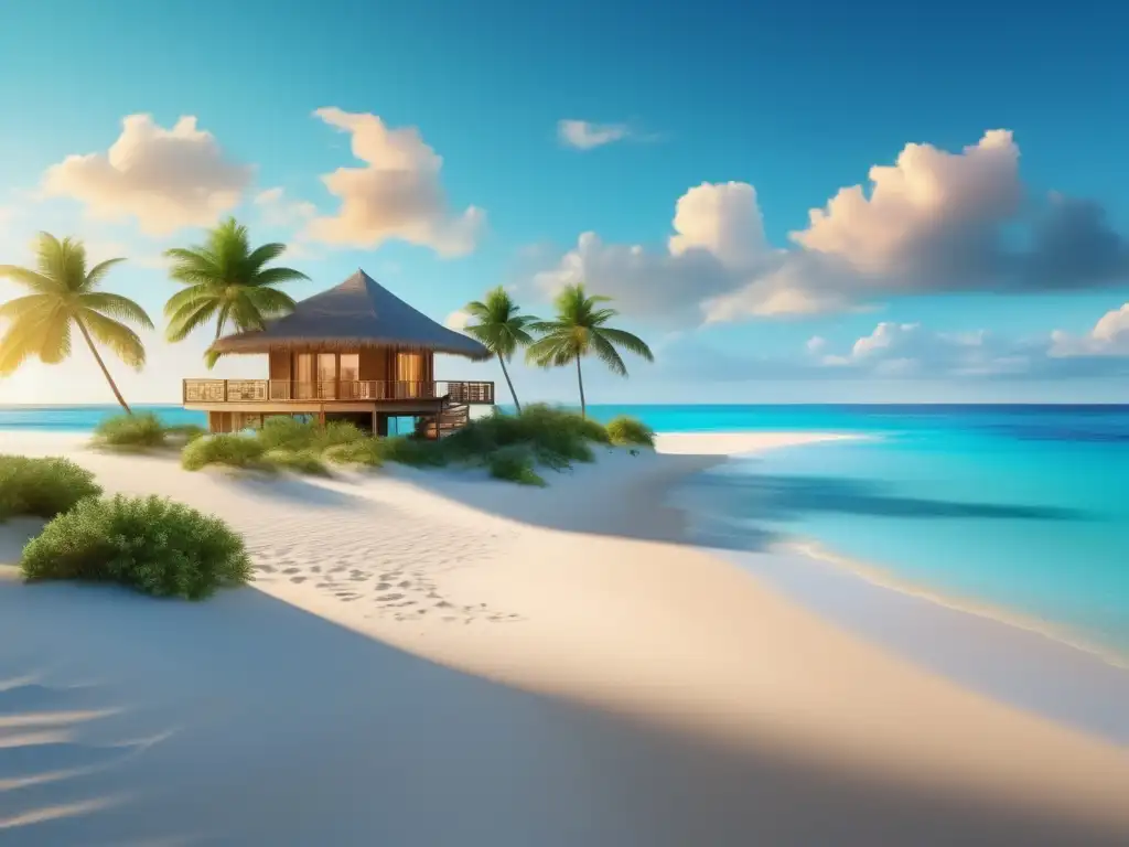 Retiro playero sereno, perfecto para relajarse y rejuvenecer Destinos turismo médico seniors: retiro sereno y relajante en una playa de ensueño con aguas turquesas y un resort frente a la playa
