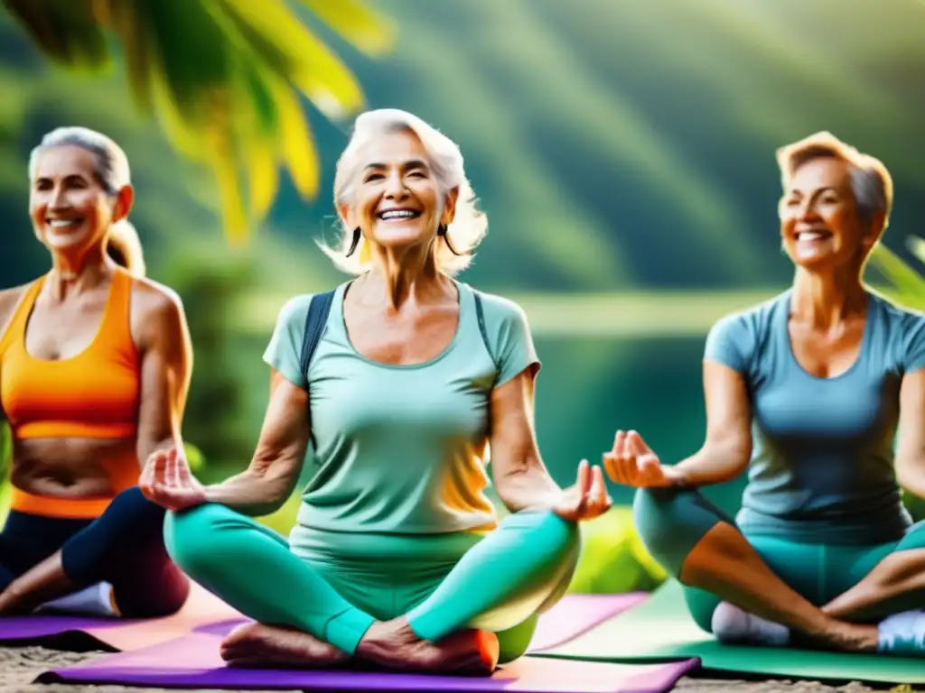 Retiro saludable para seniors: relajación, bienestar y aventura Retiros de salud para viajeros mayores en paisaje tranquilo con actividades rejuvenecedoras