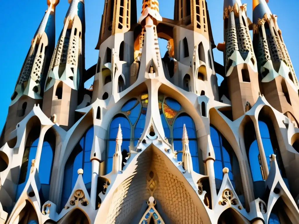 Majestuosa Sagrada Familia de Barcelona Sagrada Familia: Majestuosa obra maestra arquitectónica de Barcelona, fusionando formas orgánicas y patrones geométricos, ideal para viajeros maduros