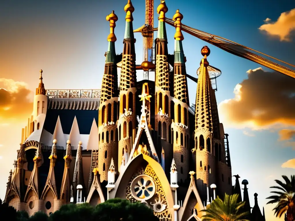 Sagrada Familia en Barcelona, España - Bella imagen con detalles arquitectónicos y colores vibrantes que capturan la esencia de Barcelona