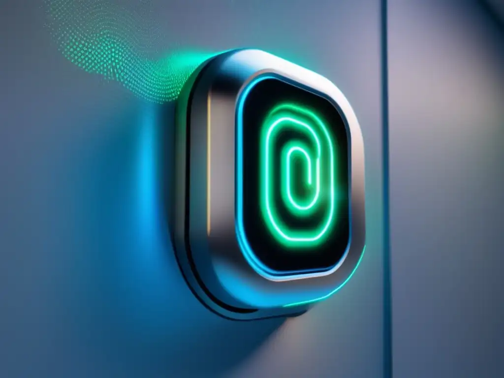 Sistema de seguridad de alta tecnología con escáner biométrico Sistema de seguridad ultradetallado 8k con escáner biométrico y diseño futurista