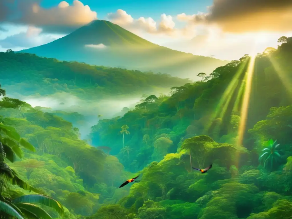 Exuberante belleza de la selva de Costa Rica Destinos seguros América Central para viajeros seniors: Increíble imagen de la exuberante selva de Costa Rica, biodiversidad y belleza natural