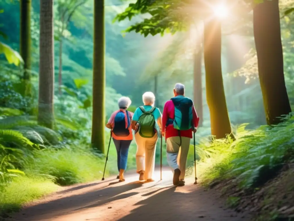 Caminata serena en el bosque con seniors Peregrinaciones para seniors: descubriendo la paz interior