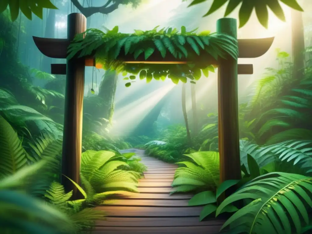 Paraíso natural: sendero, cascada, lago, ecolodge Hermoso bosque tropical: Beneficios ecoturismo tercera edad