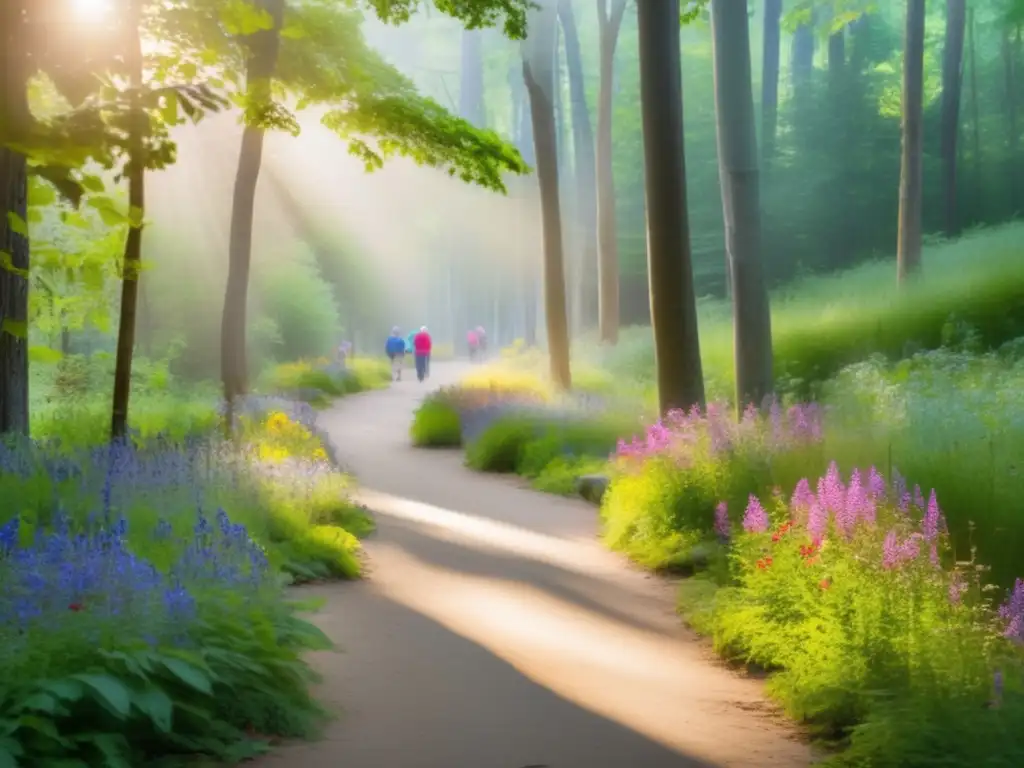 Senderismo accesible para mayores Ecoturismo seguro para seniors en sendero natural con guía y paisajes exuberantes