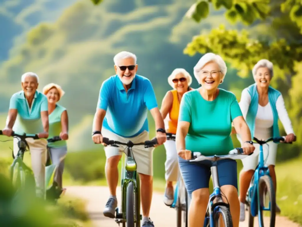 Activos adultos mayores disfrutando de actividades al aire libre Actividades al aire libre de adultos mayores: disfrutando de la naturaleza y tomando precauciones de salud en viajes