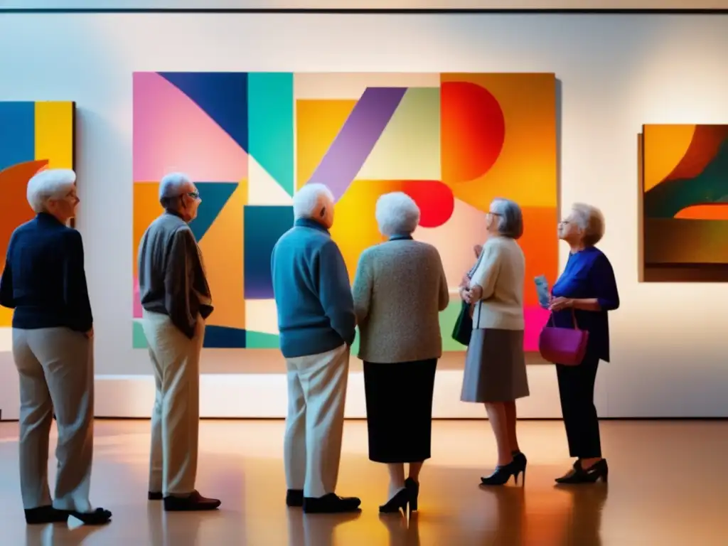 Excursión cultural de mayores en museo de arte Viajes culturales para seniors enriquecedores en un museo de arte vibrante