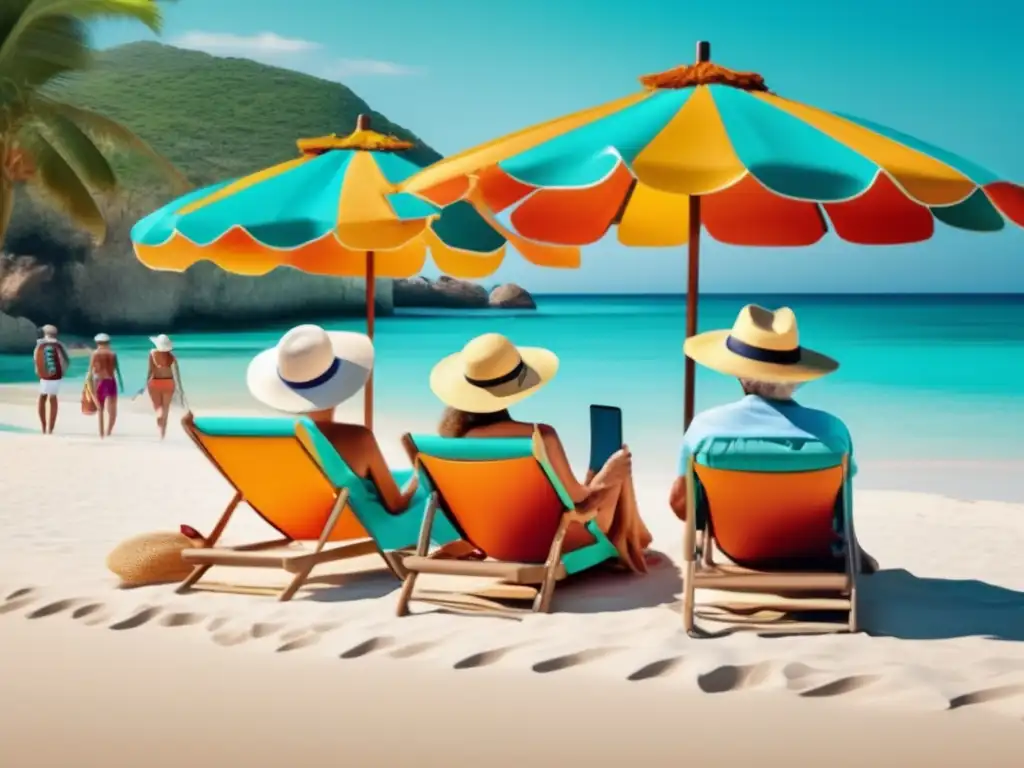 Grupo de seniors disfrutando de un día soleado en una hermosa playa