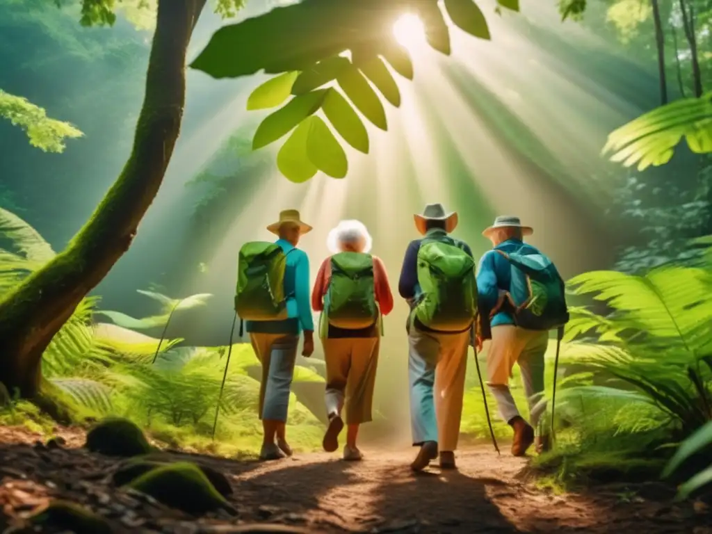 Beneficios del ecoturismo para adultos mayores en un hermoso entorno natural con actividades activas y relajantes