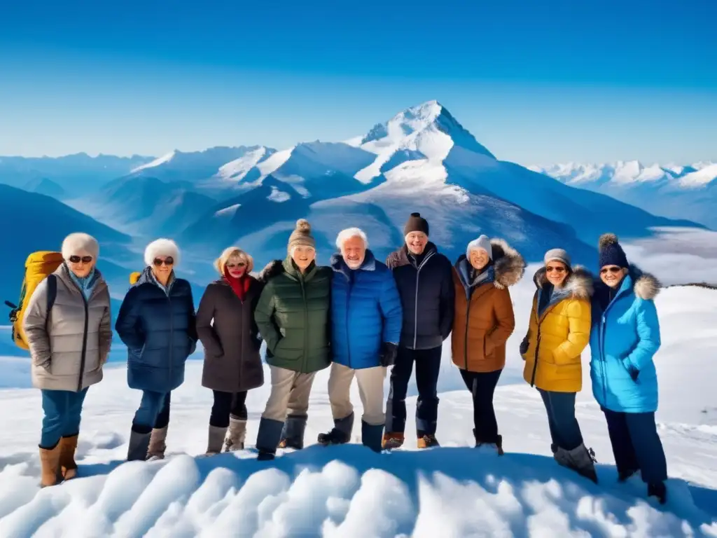 Ropa adecuada para viajes senior en paisajes nevados