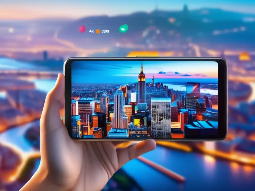Smartphone guía de viaje Smartphone como guía turística: imagen 8k impresionante con mapa GPS, atracciones y ventajas