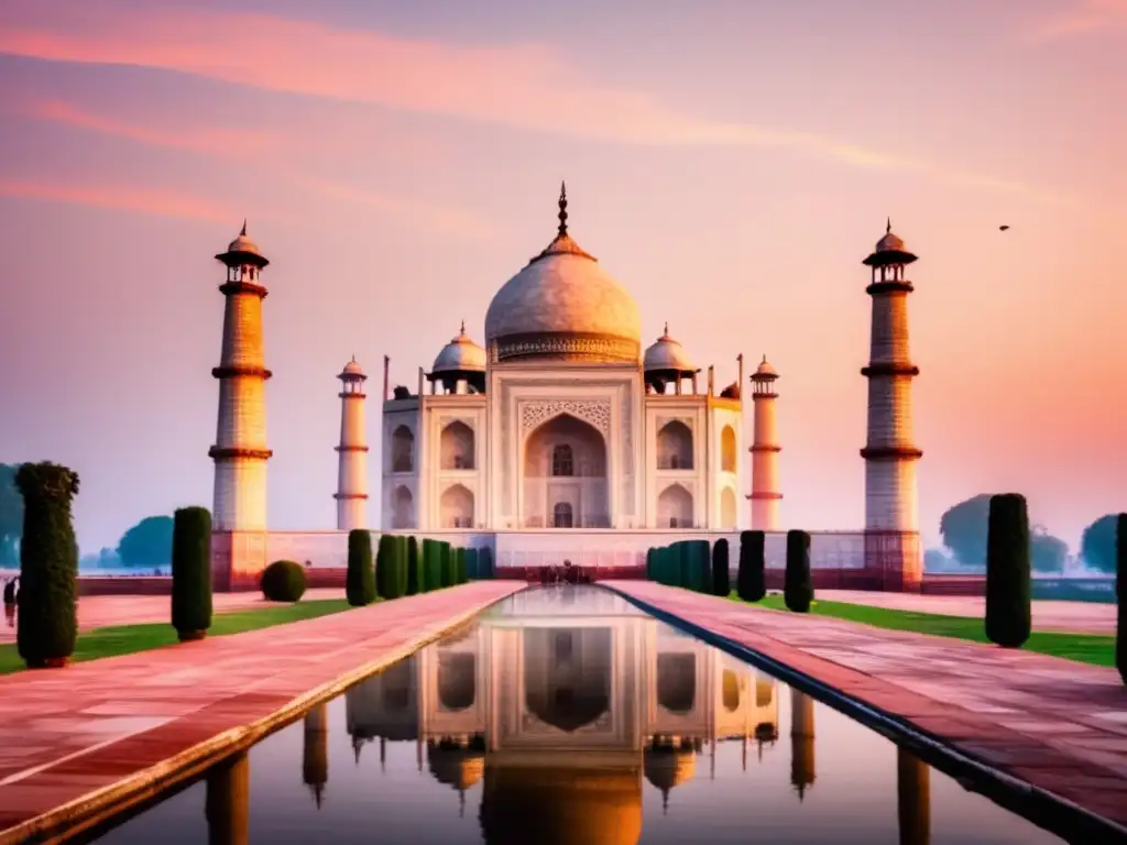 Majestuoso Taj Mahal al amanecer Taj Mahal al amanecer: destino seguro para viajeros maduros en Asia
