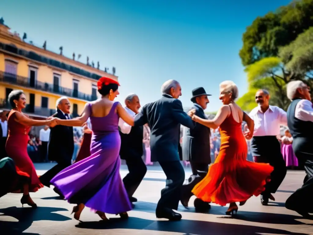 Tango de Buenos Aires: Seniors danzando Experiencias de tango para seniors en Buenos Aires: elegancia y alegría en una milonga al aire libre en Palermo
