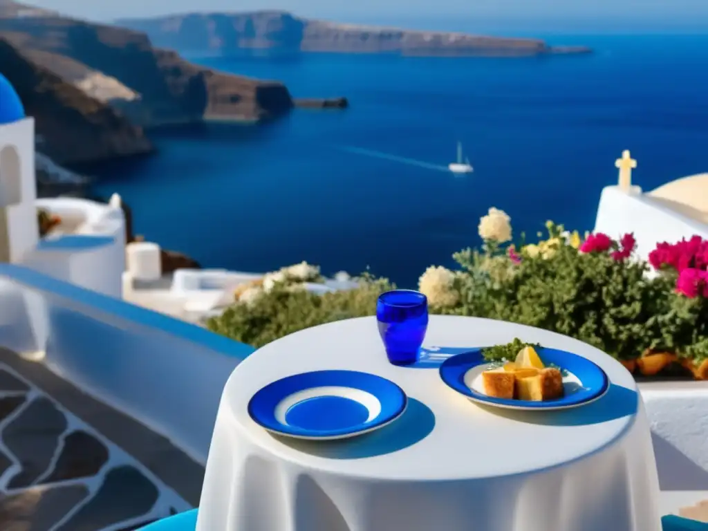 Gastronomía griega: taberna en Santorini Experiencias gastronómicas en Grecia con vistas impresionantes
