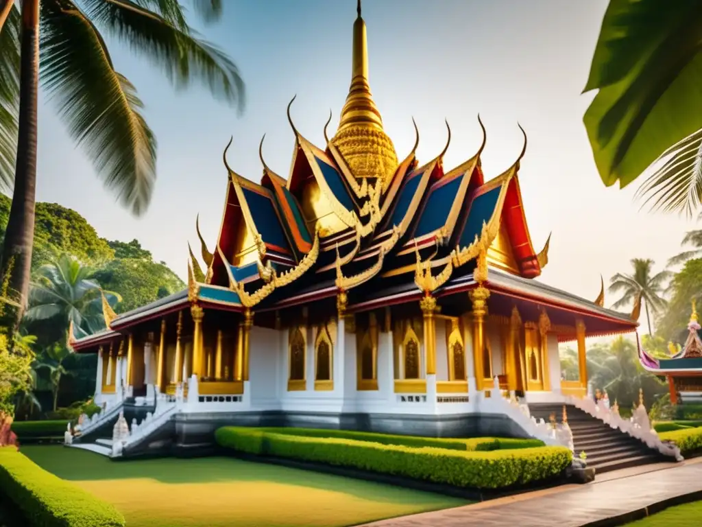Templo budista sereno en Bangkok, Tailandia