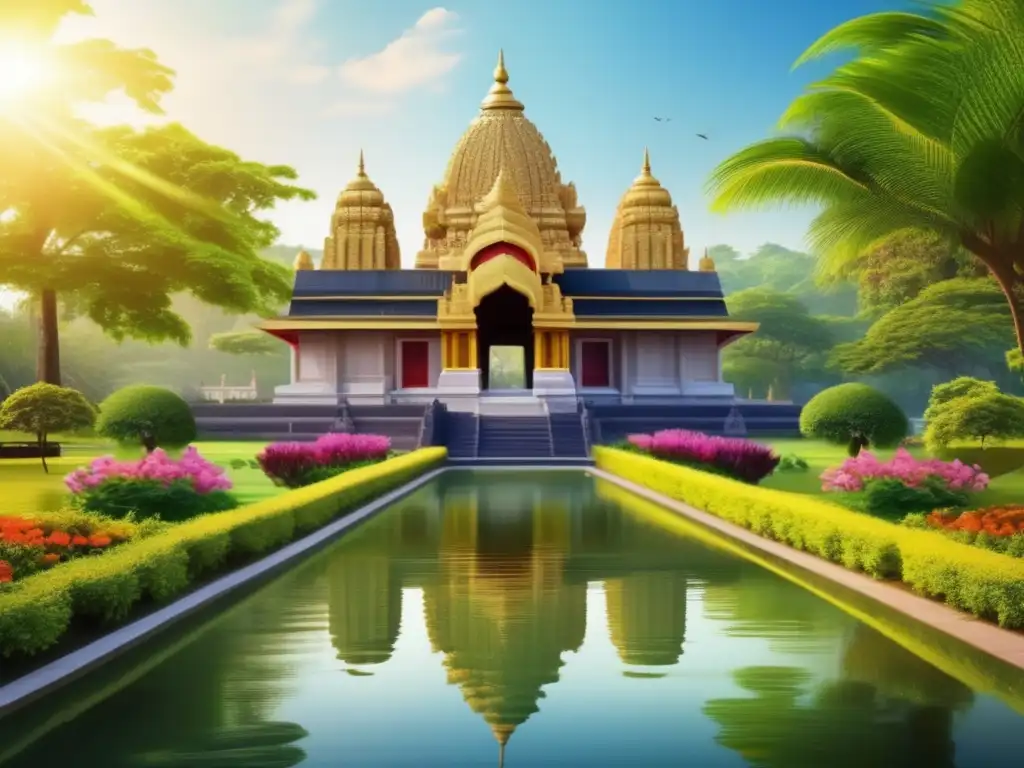 Retiros espirituales: Majestuoso templo rodeado de naturaleza y jardines serenos