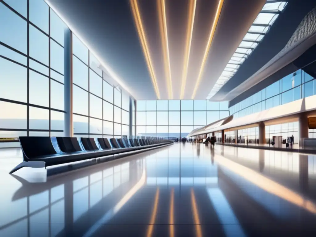 Terminal aéreo moderno con luz natural Aeropuerto moderno con luz natural y diseño contemporáneo