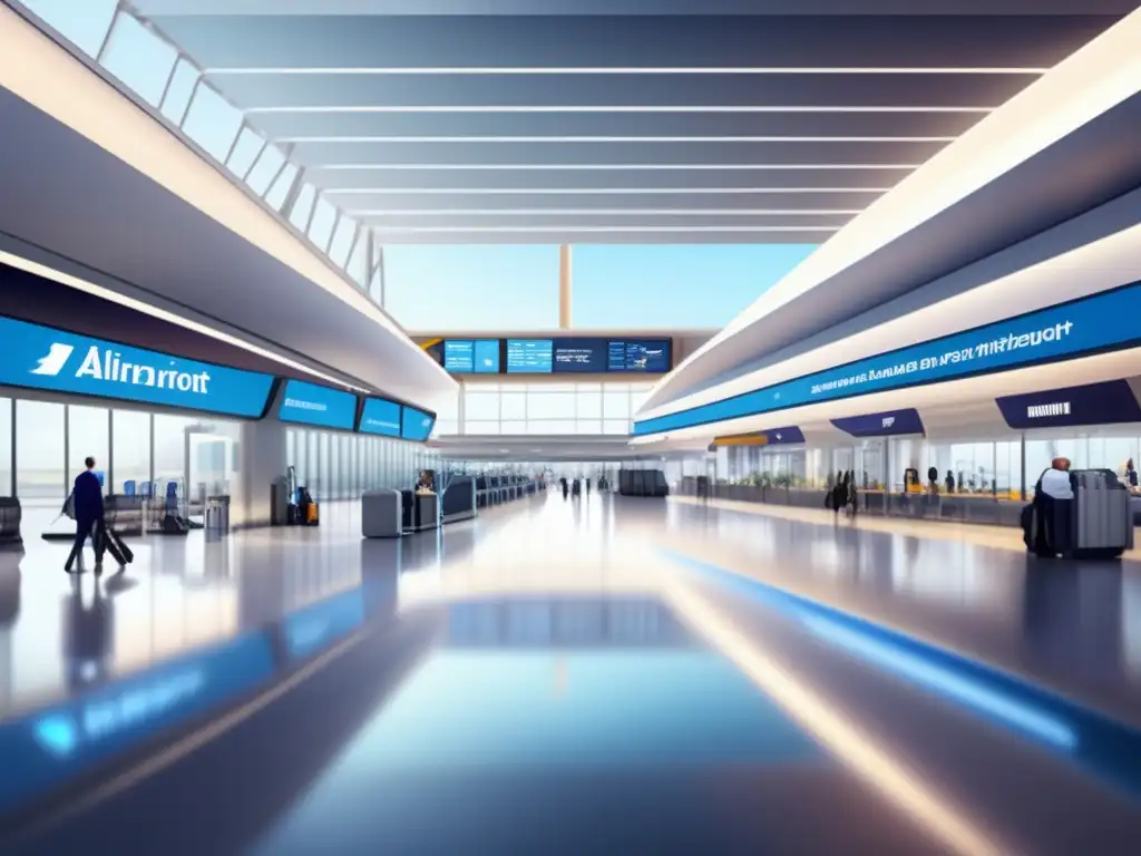 Aeropuerto moderno accesible y inclusivo Consejos para viajar con movilidad reducida: Aeropuerto moderno y accesible con personal amable, áreas designadas y facilidades inclusivas