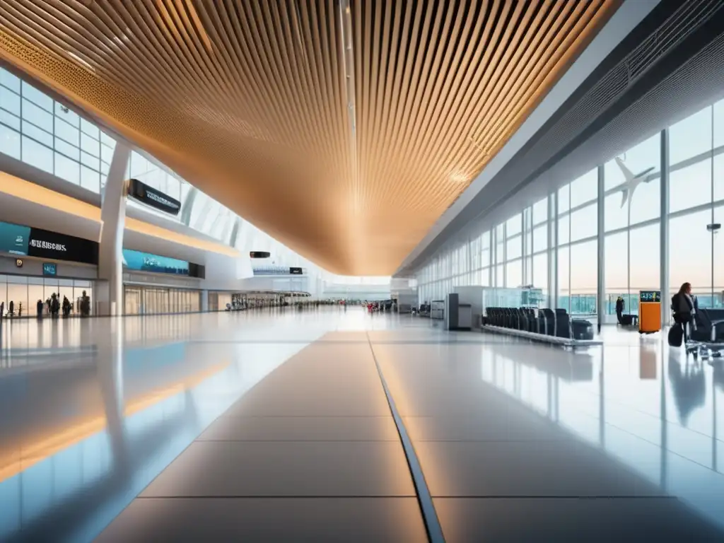 Terminal de aeropuerto accesible y espacioso Aeropuerto moderno y accesible con espacios amplios, señalización clara y personal amable