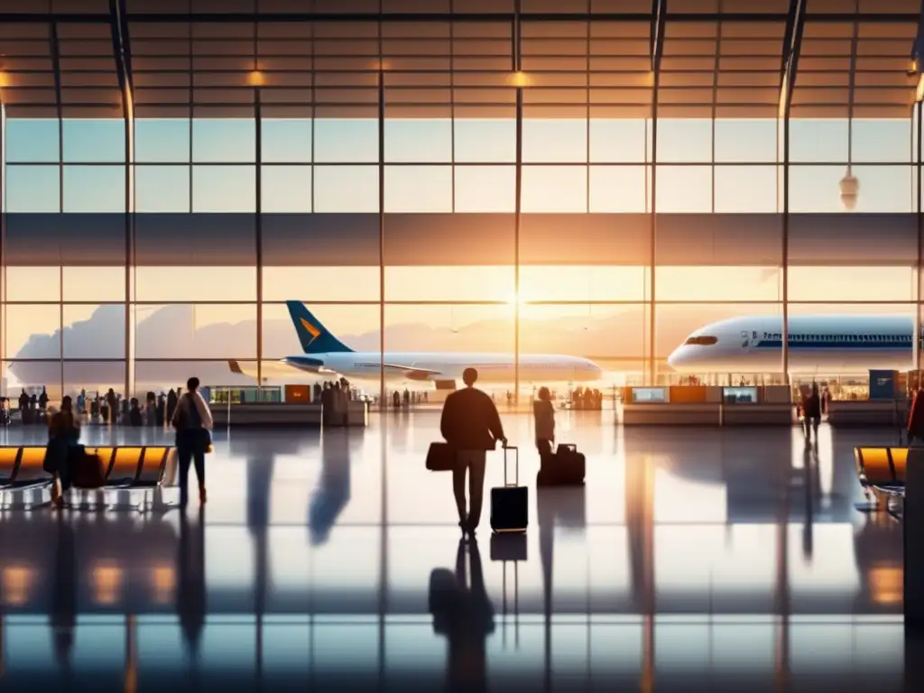 Aeropuerto internacional moderno y vibrante Solicitudes de visado simplificadas para un viaje eficiente
