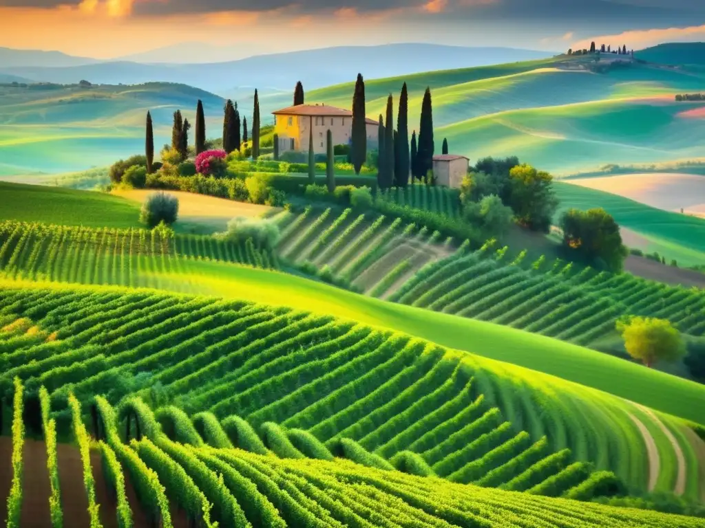 Paisaje idílico de Toscana, Italia