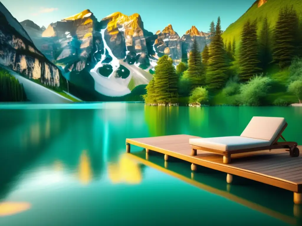 Paisaje sereno con lago cristalino y montañas verdes Destinos naturales tranquilos para viajeros maduros: paisaje sereno entre montañas verdes y lago turquesa