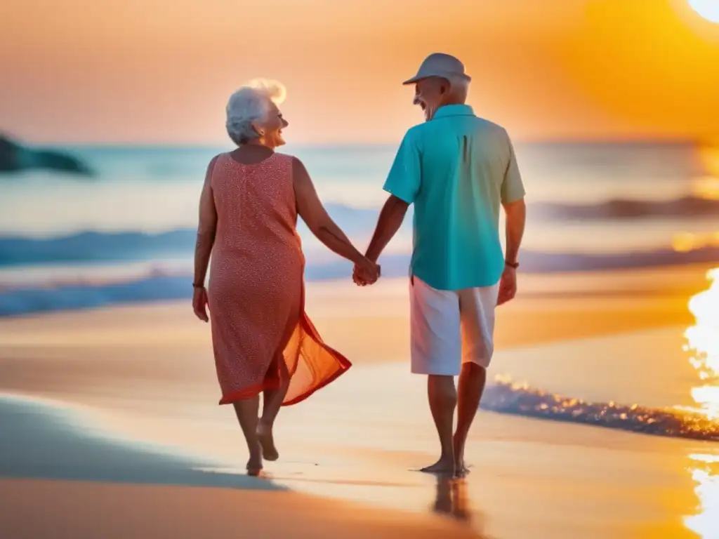 Pareja mayor disfrutando de vacaciones seguras con beneficios de seguro de viaje para mayores