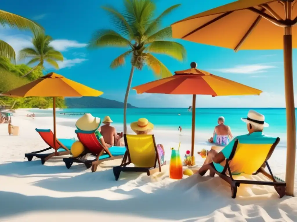 Vacaciones paradisíacas para adultos mayores Beneficios seguros de viaje mayores disfrutando de paradisiaca playa