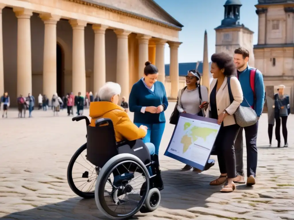 Viajes accesibles para personas con movilidad reducida en un lugar histórico con diversidad e inclusión