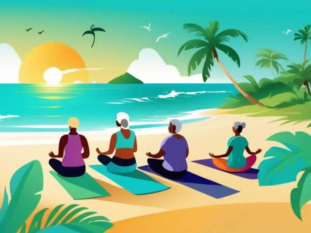 Adultos mayores disfrutando de actividades en la playa Experiencias de viajes para adultos mayores en la playa