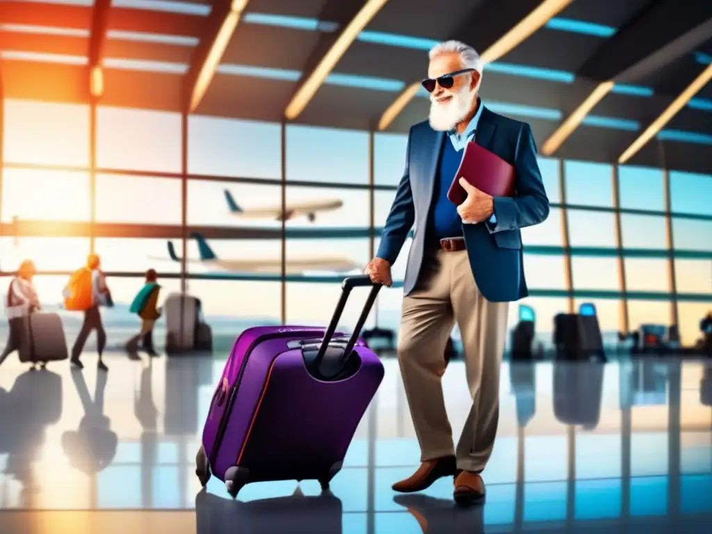 Viajero senior preparándose para un viaje Consejos seguridad para viajes seniors