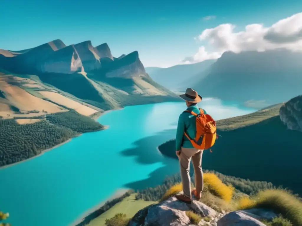 Aventurero en acantilado, paisaje impresionante Viajero maduro en paisaje impresionante - Consejos para viajeros maduros