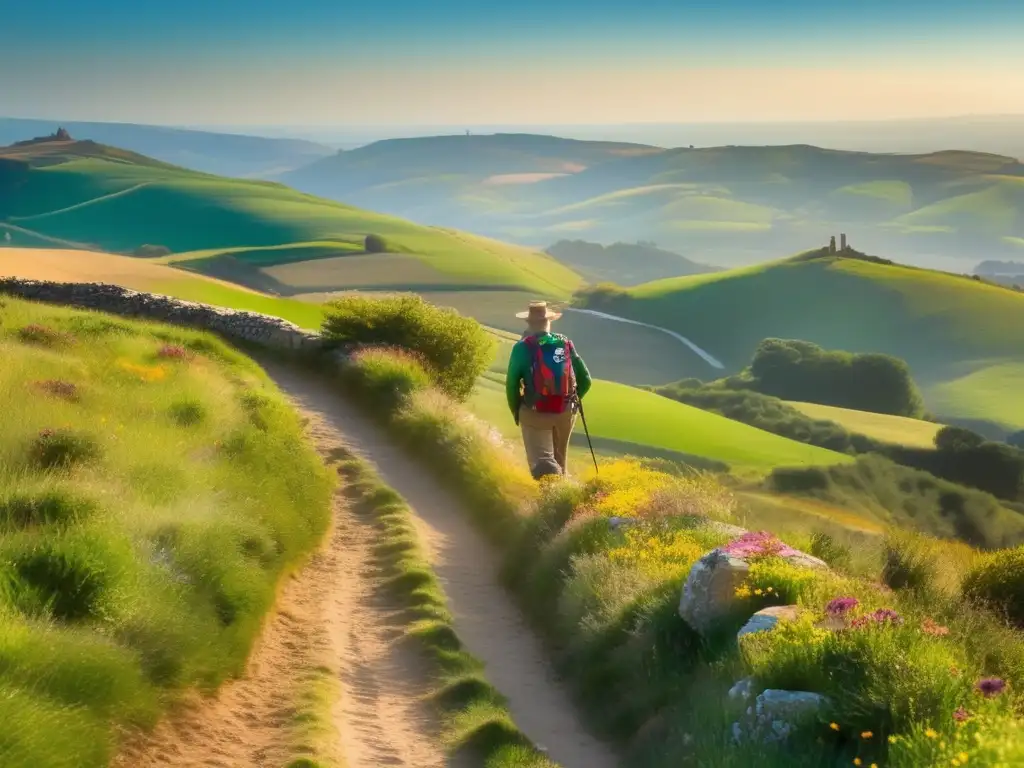 Viajero aventurero en el Camino de Santiago Descubriendo el ritmo perfecto del viajero maduro en el Camino de Santiago