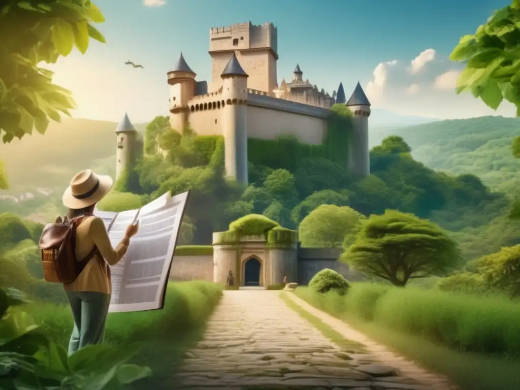 Turismo genealógico para viajeros maduros en castillo ancestral rodeado de naturaleza exuberante