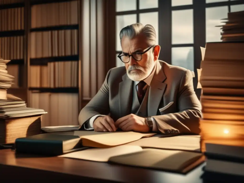 Investigador de genealogía enfocado y determinado Viajero maduro investigando genealogía con pasión