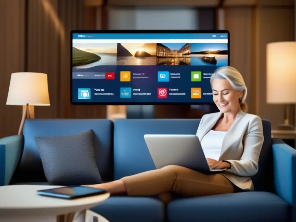 Viajar cómodamente con tecnología Viajero gestionando reservas online - Consejos reservas viaje online