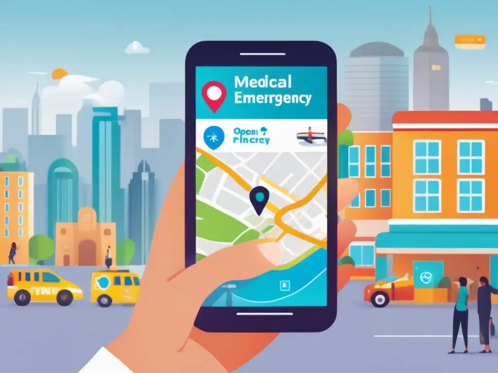 Viajero preparado y conectado Viajero preparado con mapa médico emergencia