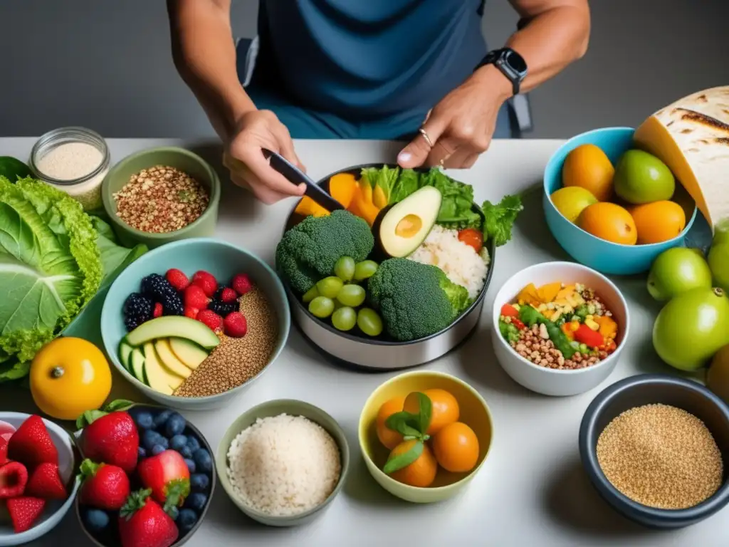 Viajero planificando comidas saludables Nutrición saludable para viajeros maduros: planificación meticulosa, alimentos variados y equilibrados, control de porciones