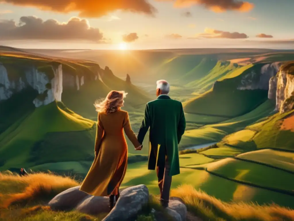 Pareja madura disfruta de un paisaje impresionante Pareja madura disfrutando de destinos emergentes con seguridad y estilo