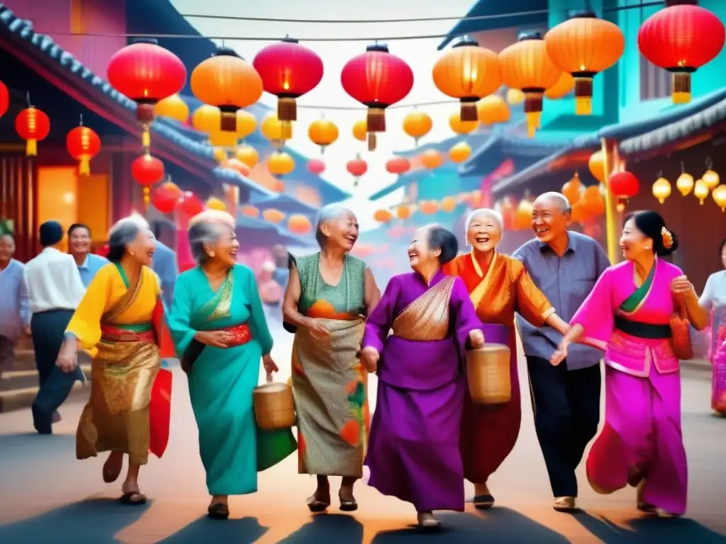 Alegre danza tradicional con ancianos en Asia Alegres viajes seguros para seniors en Asia