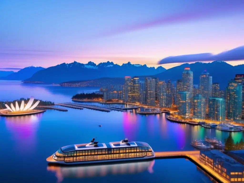 Vancouver, ciudad vibrante al atardecer Vancouver, Canadá: Ciudad segura para viajeros seniors en Norte América