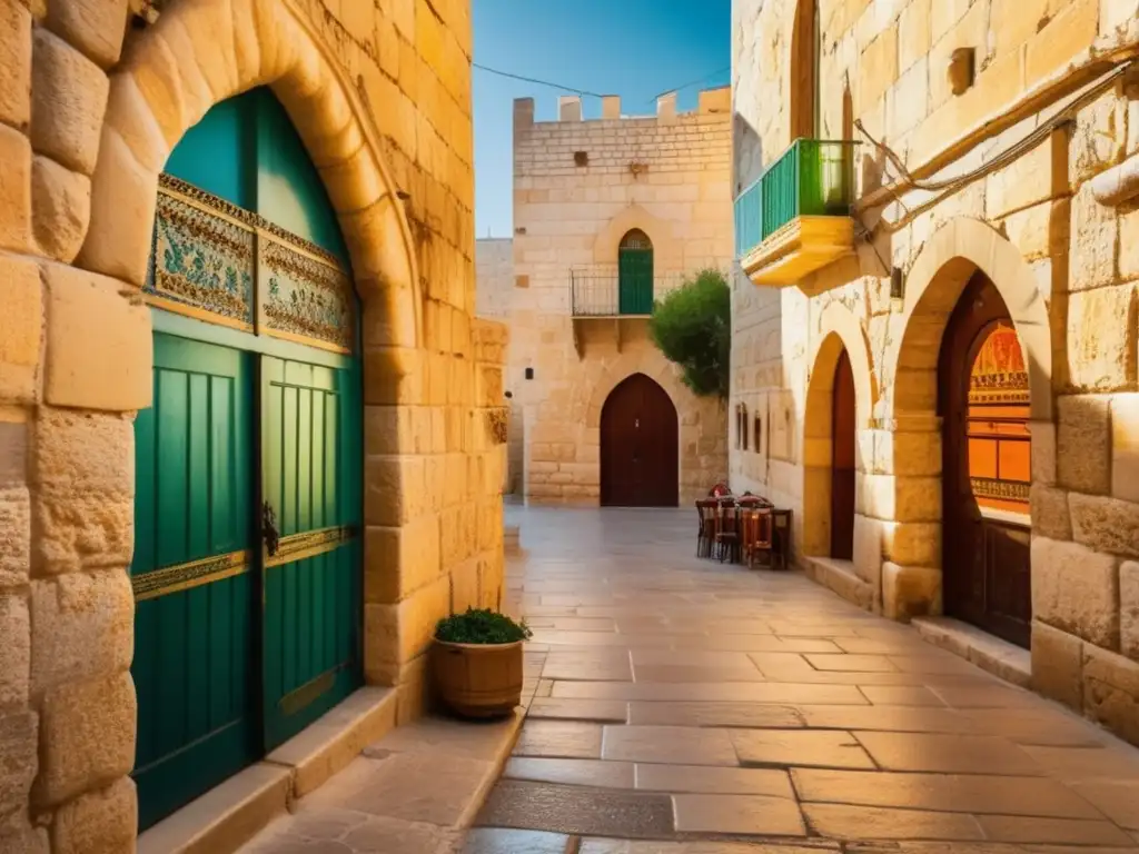 Calles vibrantes y coloridas de la Ciudad Vieja de Jerusalén Guía de viaje senior Jerusalén: callejones antiguos, colores vibrantes, arquitectura de piedra y atmósfera cultural
