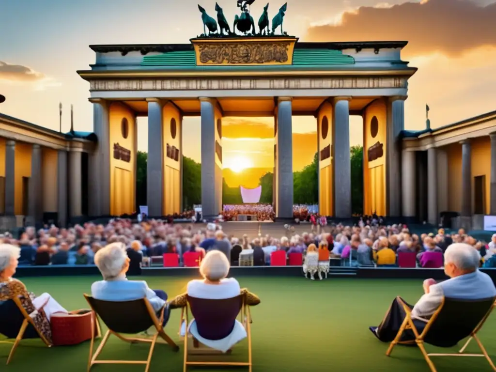 Escena cultural vibrante en Berlín para viajeros maduros Aventuras en Berlín para viajeros maduros - Una imagen vibrante capturando la esencia de las actividades culturales y artísticas en Berlín