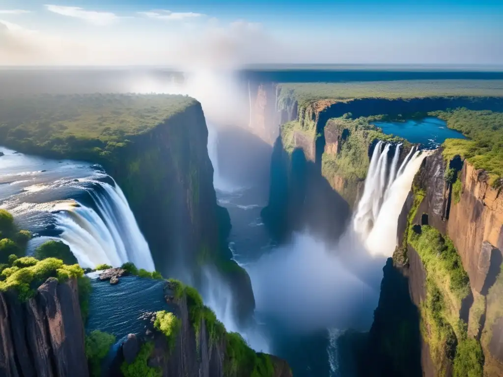Impresionante vista de las Cataratas Victoria Destinos seguros para viajeros maduros en África: Cataratas Victoria, Zambezi, naturaleza exuberante, aventura y seguridad