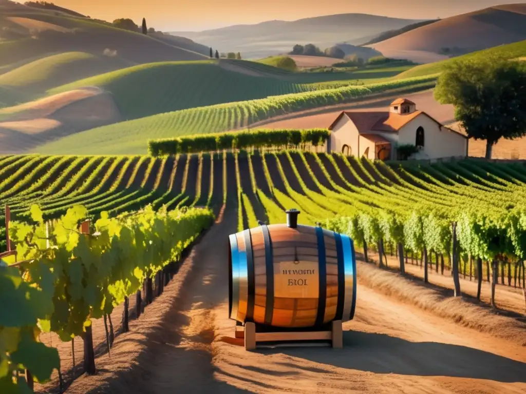 Viñedo pintoresco en colinas Experiencias de cata de vinos para viajeros senior en una pintoresca viña rodeada de colinas doradas y viñedos